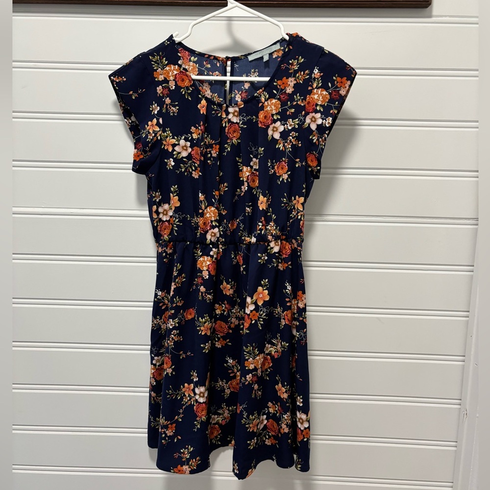 Sweet Rain Floral Navy Dress